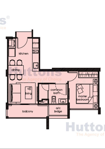 Mặt bằng — Three 11 – Renovated 1-Bed Unit at Upper Thomson