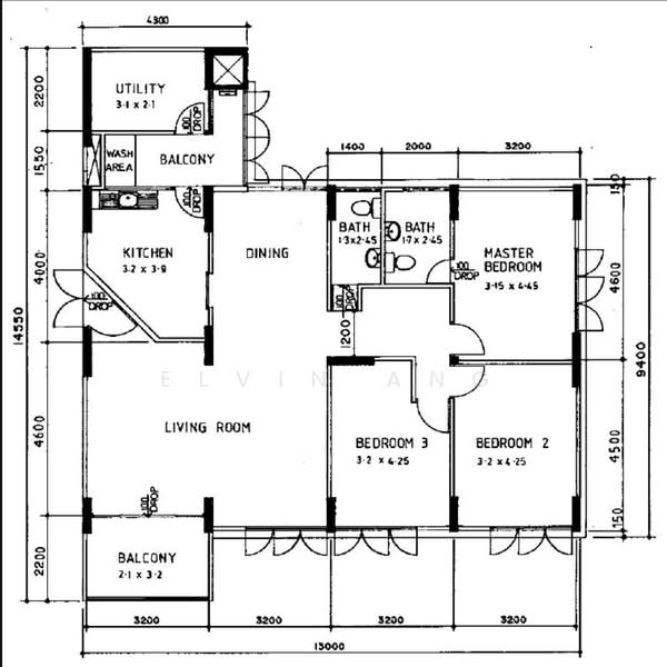 户型图 — Partition Room for Rent at Braddell View, Near Caldecott MRT