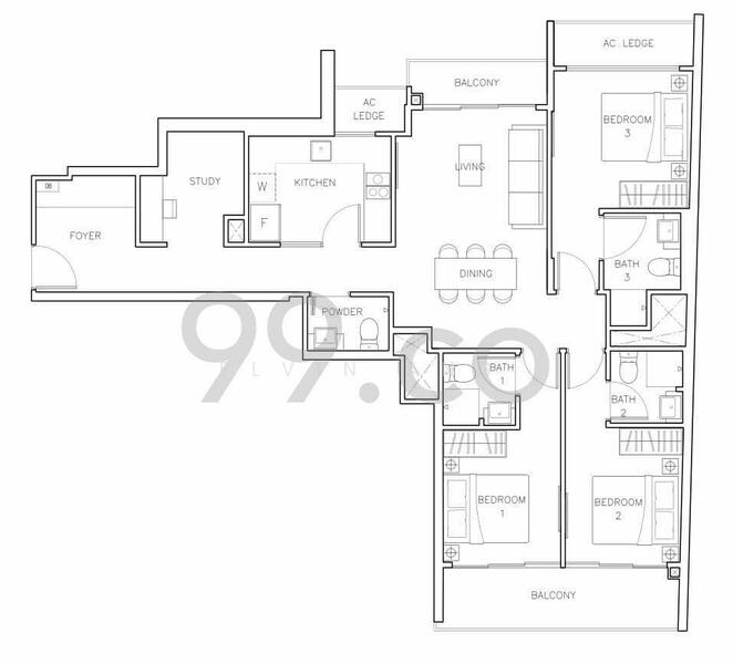 Mặt bằng — Co-living Room at Rezi 24, Lorong 24 Geylang – Partition Room
