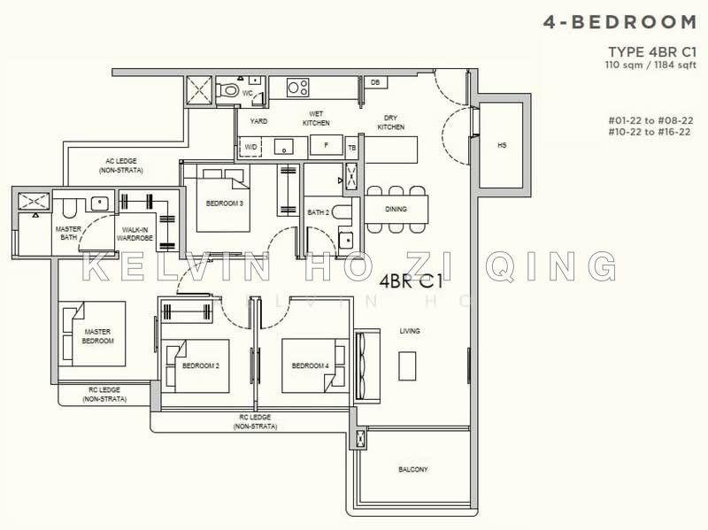 ผังพื้น — Lentor Gardens Residences – 4-Bed Unit at 68 Lentor Gardens
