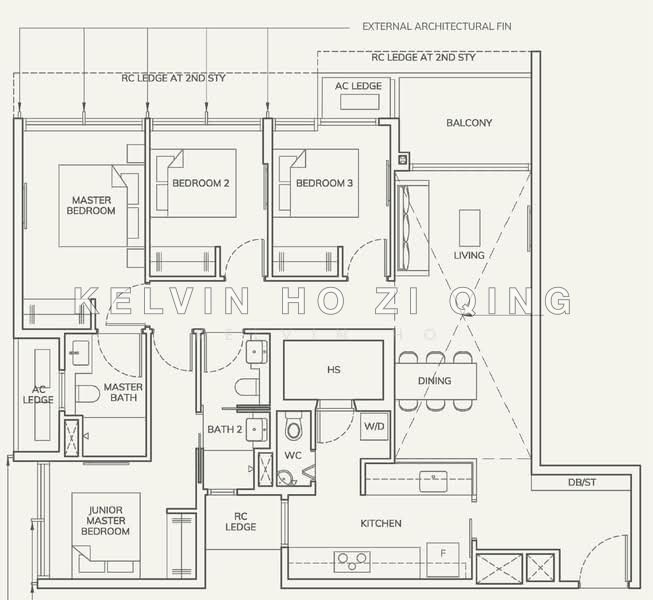 ผังพื้น — Ardor Residence – Brand New Freehold 4-Bedroom Unit at Haig Road