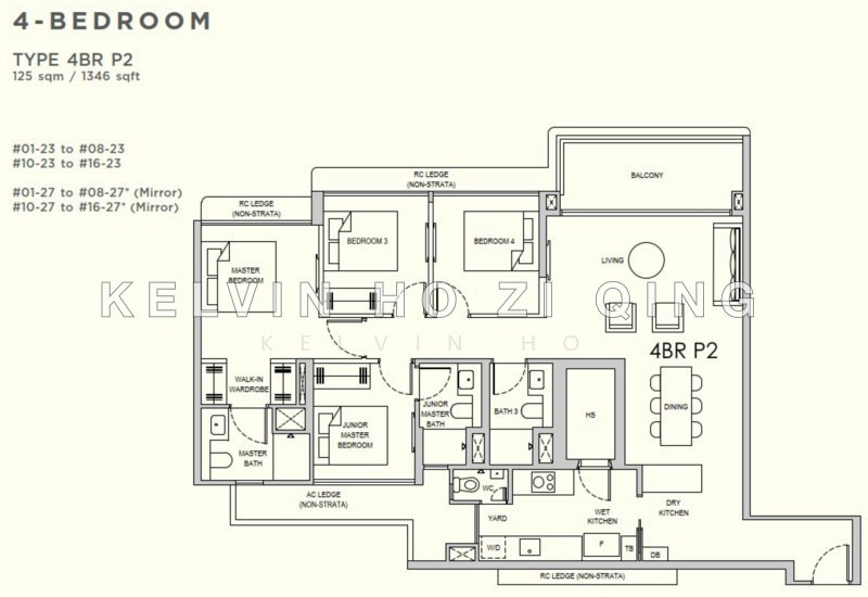 户型图 — Lentor Gardens Residences – 4-Bed Unit at 68 Lentor Gardens