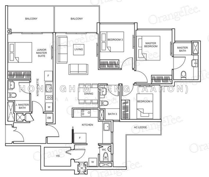 Mặt bằng — Rare Dual Key 4-Bed/4-Bath at The Glades, Next to Tanah Merah MRT