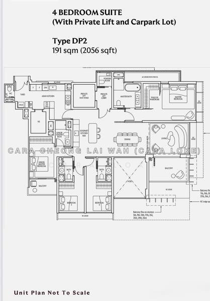 Mặt bằng — UPPERHOUSE at Orchard Boulevard – 4-Bedroom Suite, 2,056 sqft