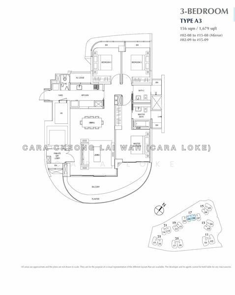 Mặt bằng — Cape Royale 3-Bedroom with Panoramic Sea Views at Sentosa Cove