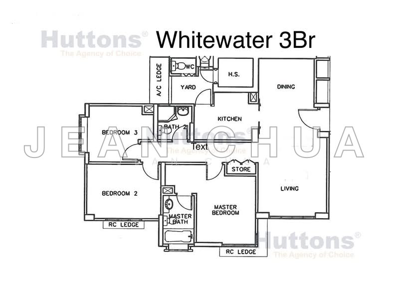 間取り図 — Whitewater 3-Bed Corner Unit with Unblocked Greenery View