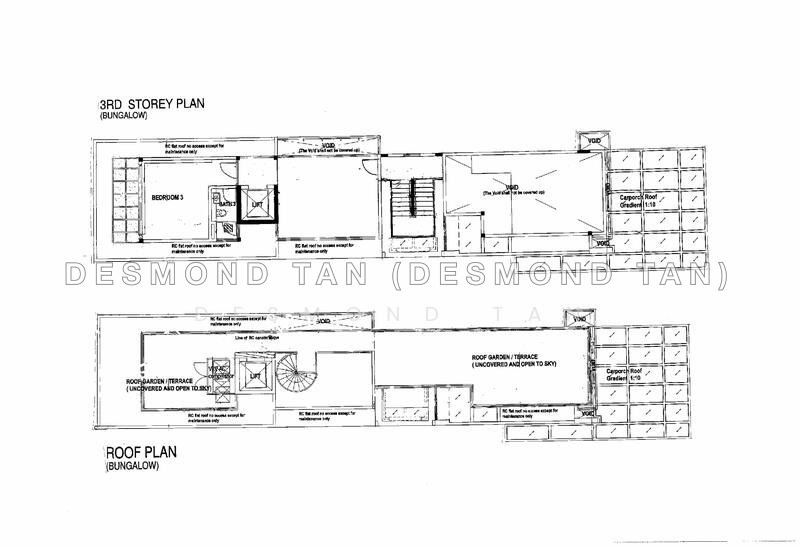 Mặt bằng — 3-Storey Bungalow with Lap Pool & Lift on Tan Kim Cheng Road