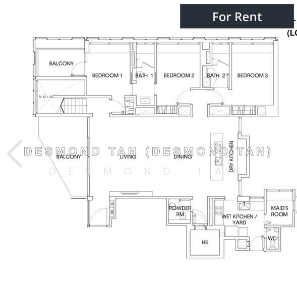 Mặt bằng — The Oliv @ Balmoral – 4-Bed Duplex Apartment, 3,337 sqft