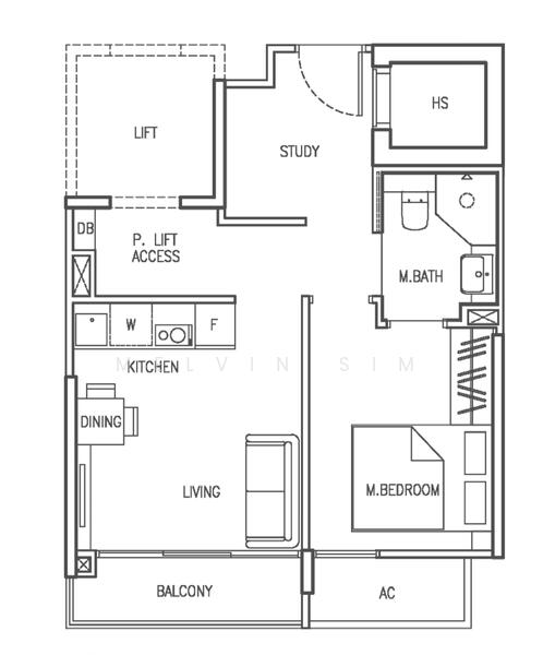 間取り図 — 35 Gilstead – Brand New 1-Bed with Private Lift, Freehold