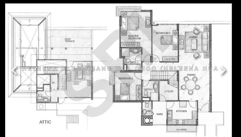 間取り図 — Carissa Park Condo – 3-Bed Duplex Penthouse with Roof Terrace