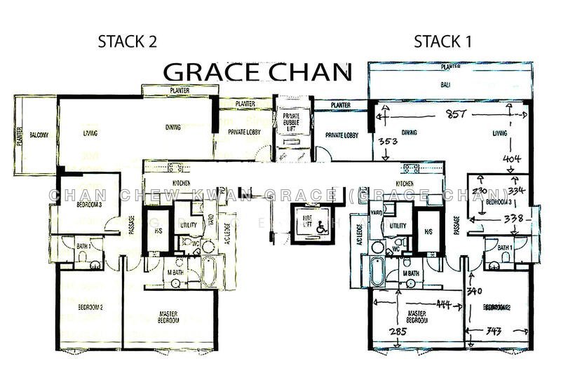 Mặt bằng — Spacious 3-Bed + Maid's Room with Private Lift at Duet, Holland Road