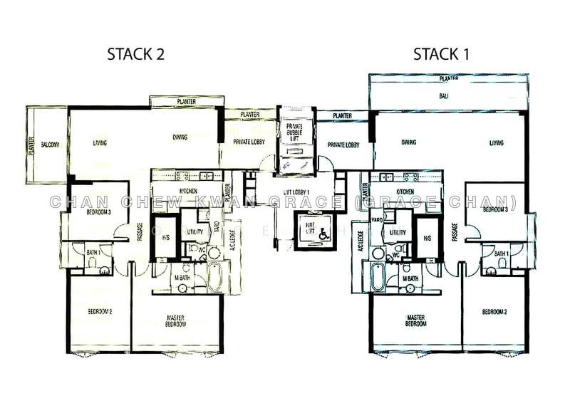 Mặt bằng — Holland Condo – Low Floor Pool-Facing 3-Bed with Private Lift