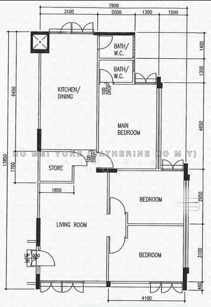 தள திட்டம் — Rare High-Floor Corner 4-Room Flat with Panoramic Views at Ang Mo Kio Ave 10