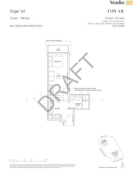 Floor plan — Irwell Hill Residences – Studio Unit, High Floor, North Facing
