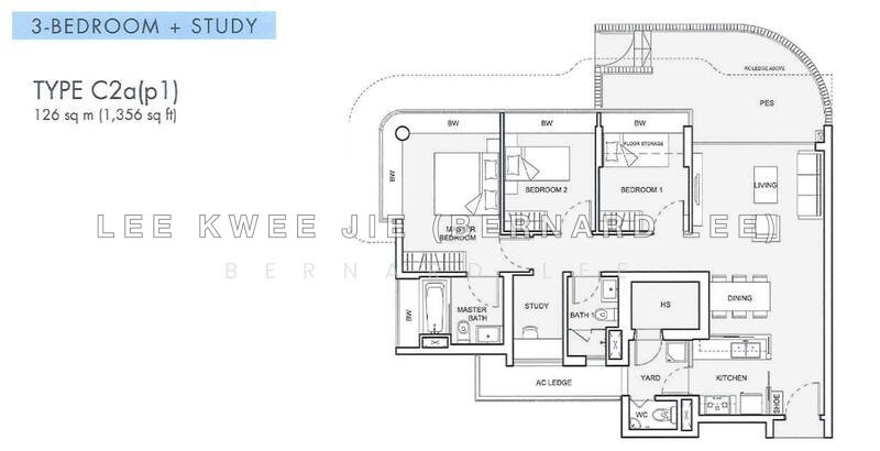 間取り図 — NV Residences 3-Bed + Study Ground Floor with PES, Greenery View