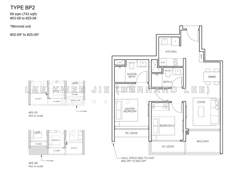 Mặt bằng — AMO Residence – 2-Bed 2-Bath with Pool & Greenery View