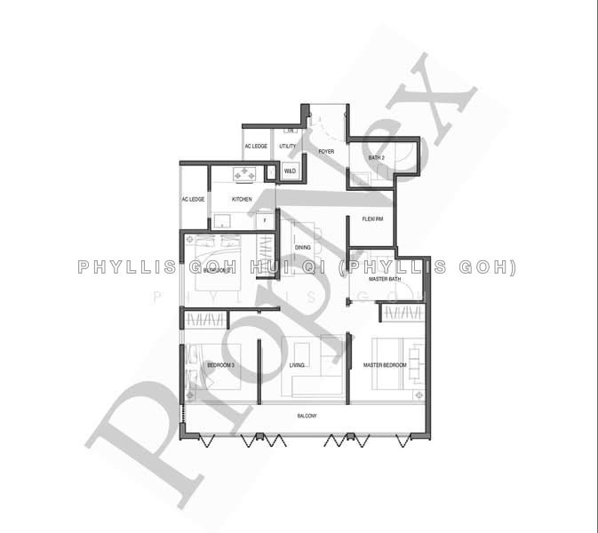 間取り図 — Fully Renovated Freehold 3-Bed + Study at Olloi, District 15