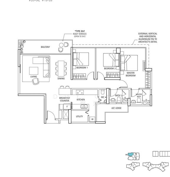 Floor plan — Common Room for Rent at Waterbank at Dakota – Fully Furnished