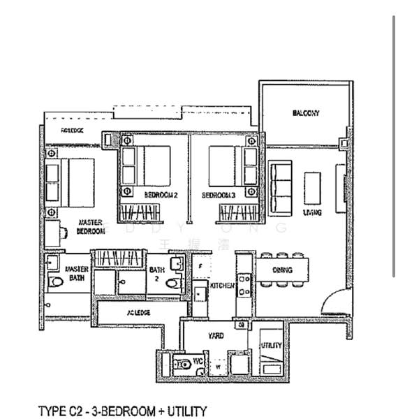 Floor plan — The Topiary – 3-Bed + Utility Room EC at Fernvale Lane