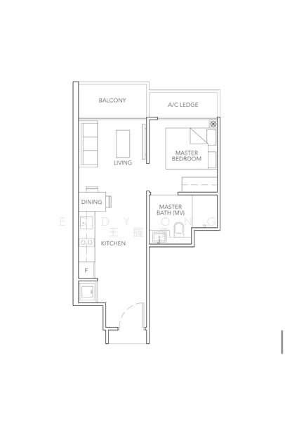 Floor plan — Sturdee Residences – 1-Bed High Floor Unit with City View