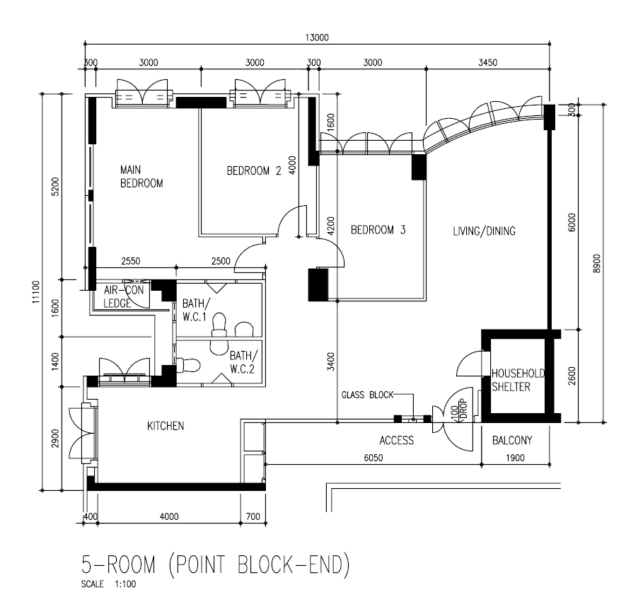 Floor plan — Spacious bright 5rm flat 3mins to Cove LRT