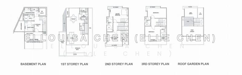 Mặt bằng — Freehold Cluster House at Ventura Heights, District 10