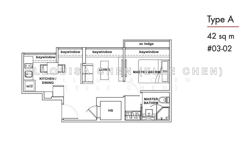 間取り図 — Bliss Loft 1-Bed Fully Furnished Condo Near Novena & Toa Payoh
