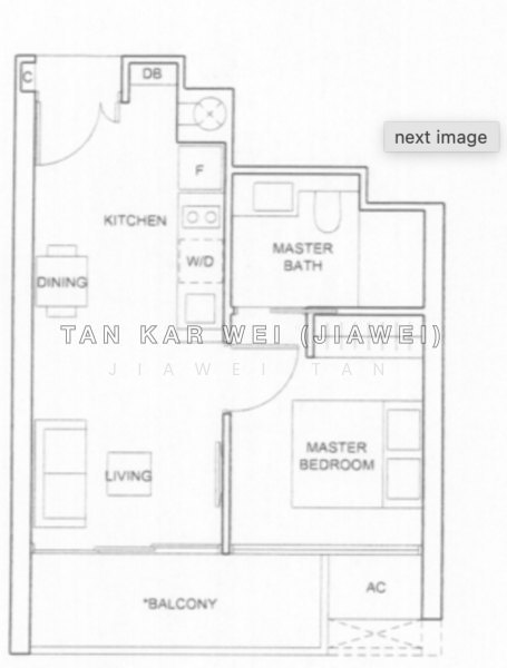 間取り図 — High Floor 1-Bed Unit at Commonwealth Towers, Near Queenstown MRT