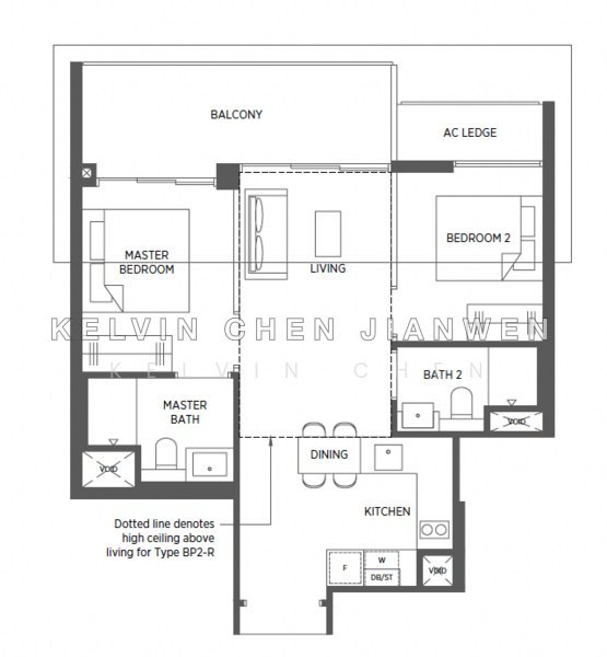 ผังพื้น — Parc Esta 2-Bed 2-Bath Pool Facing Unit for Sale