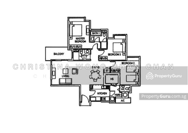 間取り図 — The Imperial – Spacious 3-Bed with Balcony & Greenery Views