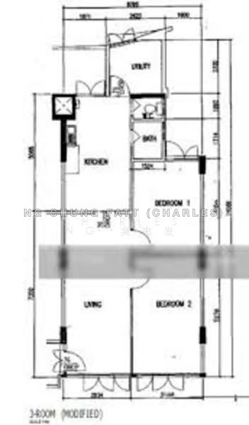 間取り図 — 2-Bedroom HDB Flat at 10 Selegie Road