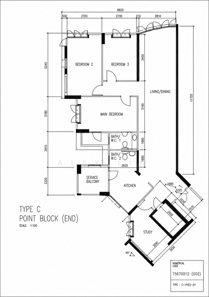 평면도 — Renovated Executive Apartment, High Floor Corner Unit near Future MRT