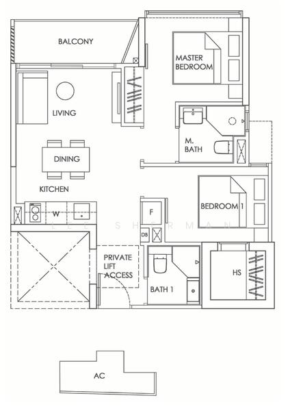 Mặt bằng — Mooi Residences – 2-Bed Freehold Unit Near Holland Village MRT