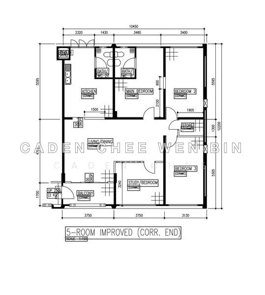 間取り図 — 5-Room Improved HDB Corner Unit with 4 Bedrooms at Jurong West St 81