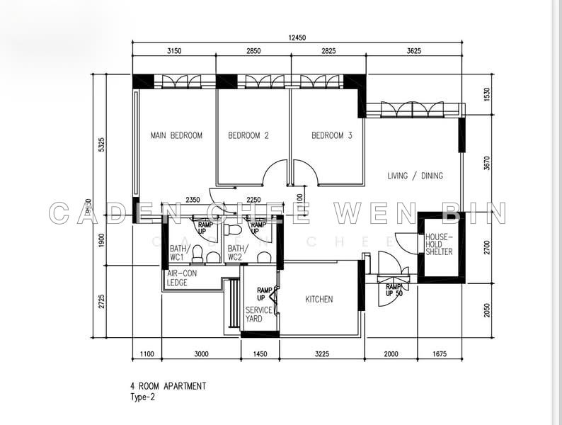 Mặt bằng — 4-Room HDB Flat at 803B Keat Hong Close – High Floor, Unblocked Greenery View