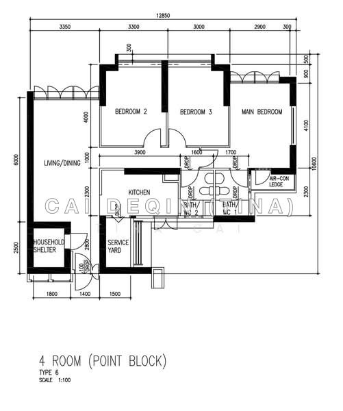 Mặt bằng — High Floor Corner Unit with Unblocked Sea View at Dover Crescent