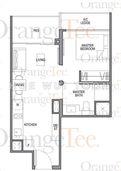 평면도 — Park Colonial 1-Bed Ground Floor Unit with Balcony & Greenery