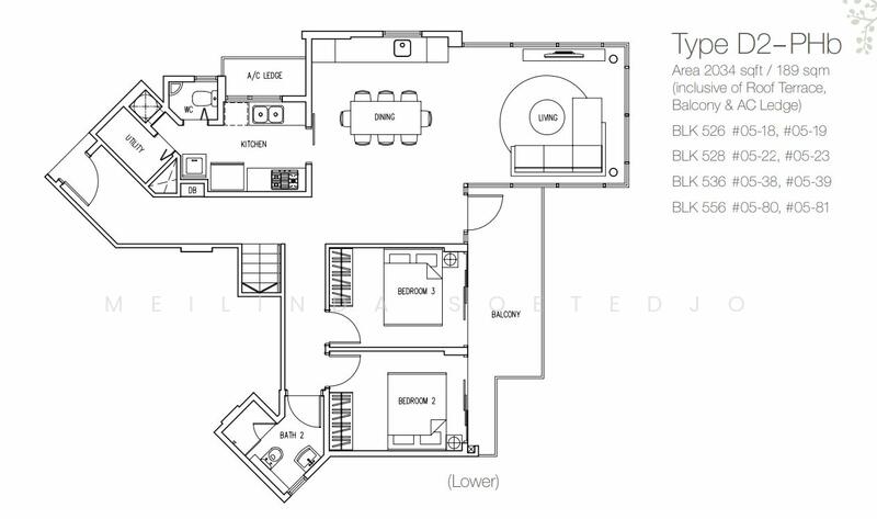 户型图 — Miltonia Residences – 4-Bedroom Penthouse with Golf Course View