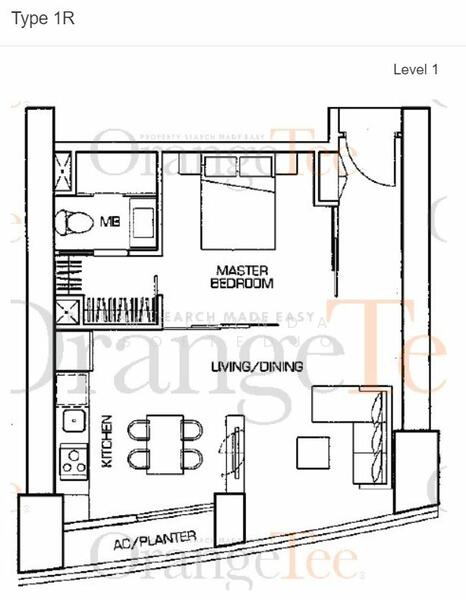 평면도 — The Sail @ Marina Bay – 1BR with Marina/Flyer View, 4% Yield