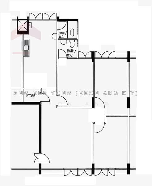 間取り図 — 4NG HDB Corner Unit at Serangoon North Ave 1 – 3 Beds, Move-In Condition