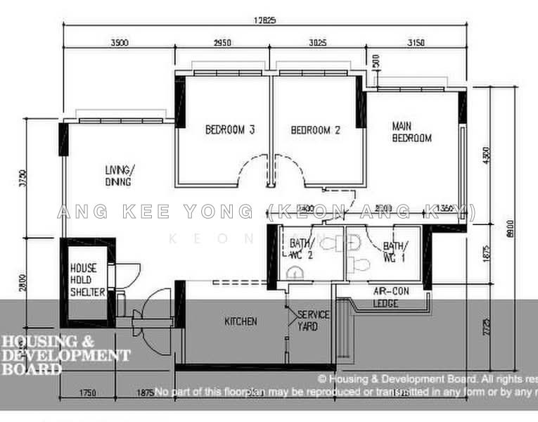 間取り図 — 4A HDB Corner Unit at Blossom Spring @ Yishun – Mid Floor, Renovated