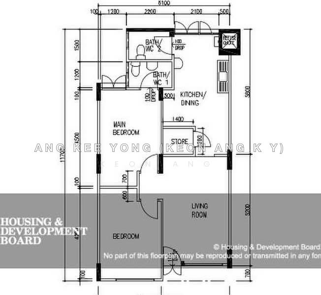 間取り図 — High Floor 3S HDB Flat at Bishan Street 13