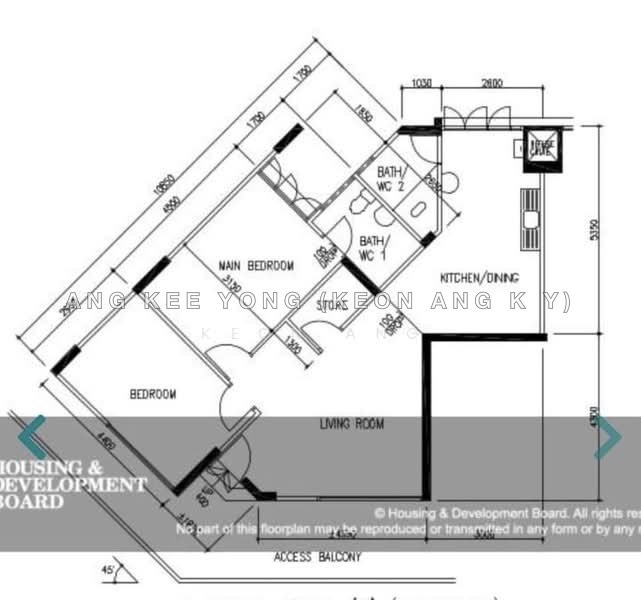 Mặt bằng — Renovated 3A HDB Flat at Hougang Street 22 – Mid Floor, Unblocked View