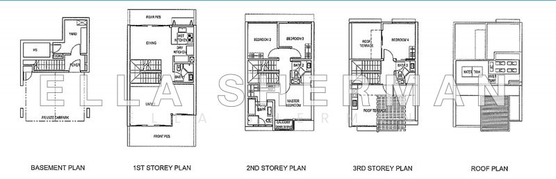 間取り図 — Alana Cluster Terrace House at Sunrise Terrace, District 28