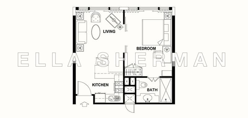 Mặt bằng — 1-Bedroom Apartment for Rent at Treetops Executive Residences