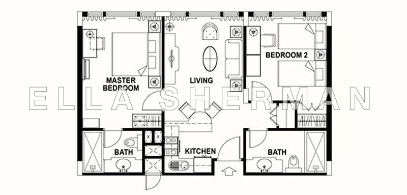 Mặt bằng — 2-Bedroom Superior Apartment at Treetops Executive Residences