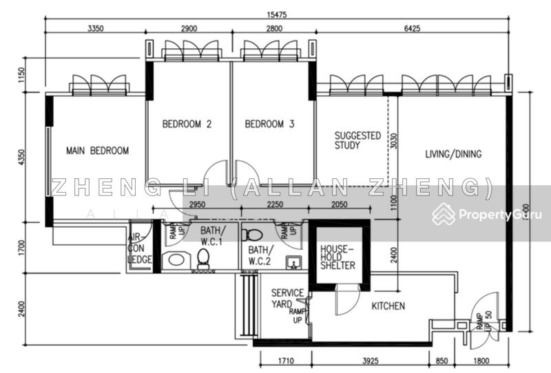 間取り図 — Master Room with Private Bathroom at 315C Yishun Greenwalk