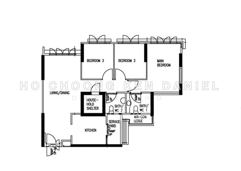 間取り図 — Common Room for Rent at 2C Geylang Serai – High Floor, Fully Furnished