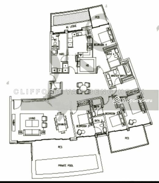 Mặt bằng — Corals at Keppel Bay – Ground Floor Villa with Private Pool, 4 Bed/4 Bath