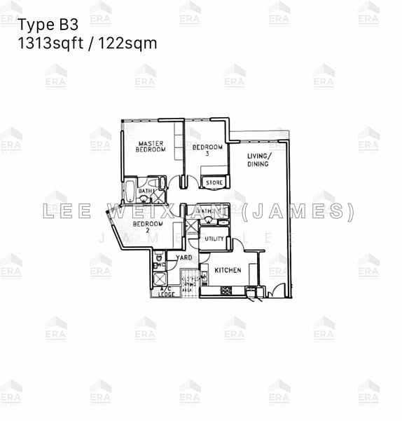Mặt bằng — Woodsvale 3-Bed High Floor Unblocked View, Move-In Condition